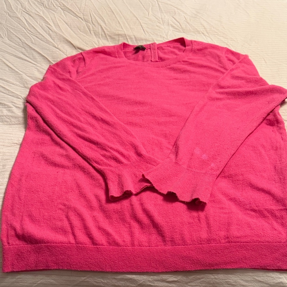 Talbots Vibrant Pink Crew Neck Sweater